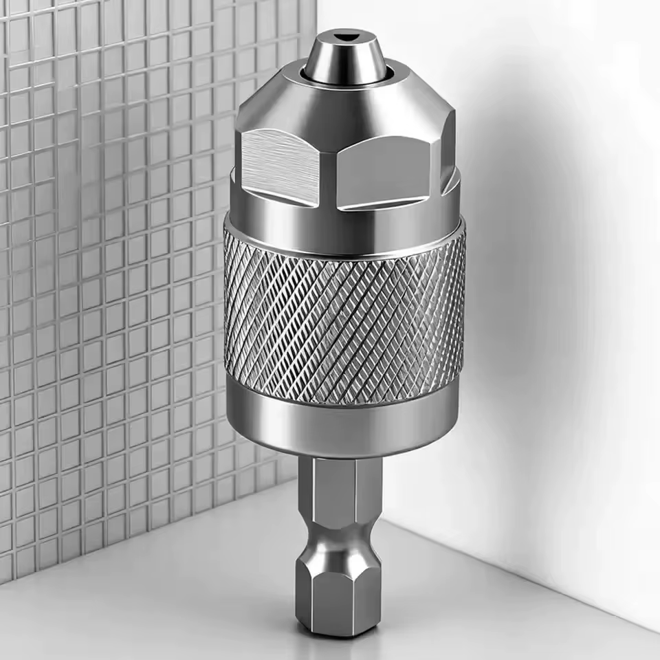 Adaptateur de mandrin de perceuse pneumatique à changement rapide, mandrin hexagonal à 3 mâchoires,