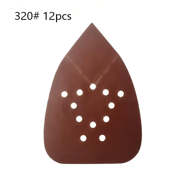 12 pièces tampons de ponçage pour ponceuses de souris 12 trous crochet boucle Triangle ponceuse à pa