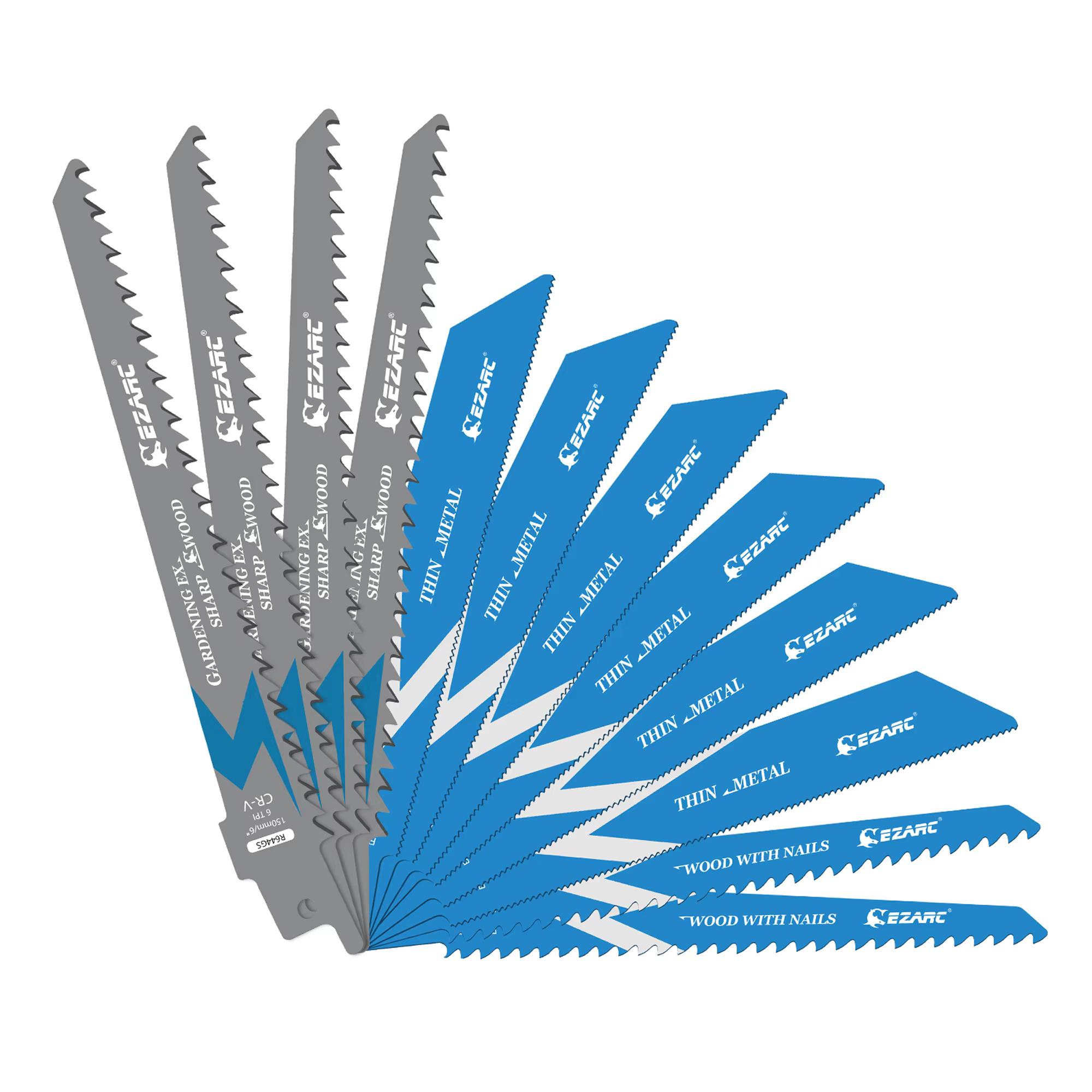 EZARC 12 lames de scie sauteuse de 150 mm, lames de scie sauteuse universelles bimétalliques de 6 po