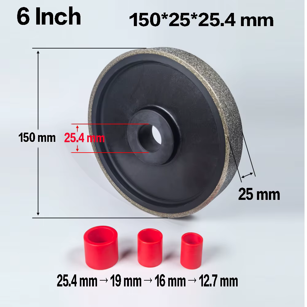 Disque de meulage diamant 6 pouces, roue parallèle galvanisée de 150mm pour meuleuse d'établi en aci