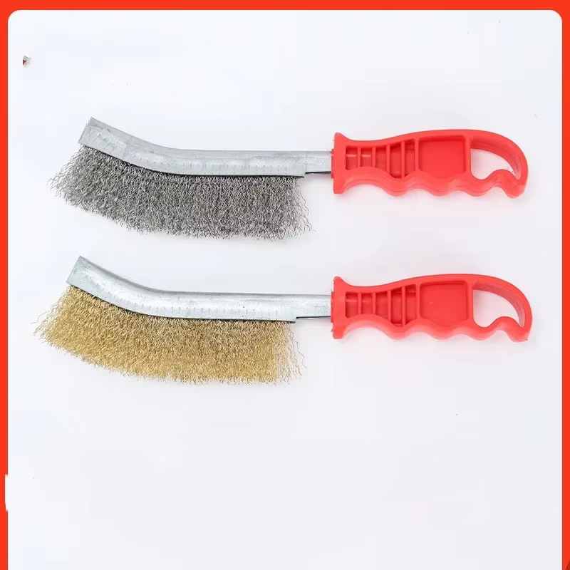 Brosse métallique en fil d'acier plaqué laiton, nettoyeur de gril, brosse métallique en acier inoxyd
