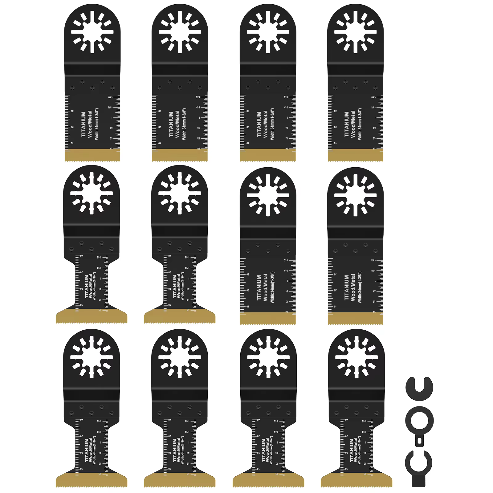 Jeu de lames de scie oscillantes en titane, 1.34/1.73 pouces, polyvalentes, bi-métal, multi-outils, 