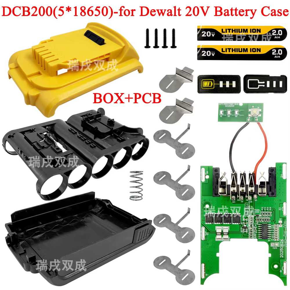 Boîtier de batterie Li-ion 5*18650 pour perceuse sans fil DCD791, carte de circuit imprimé de protec