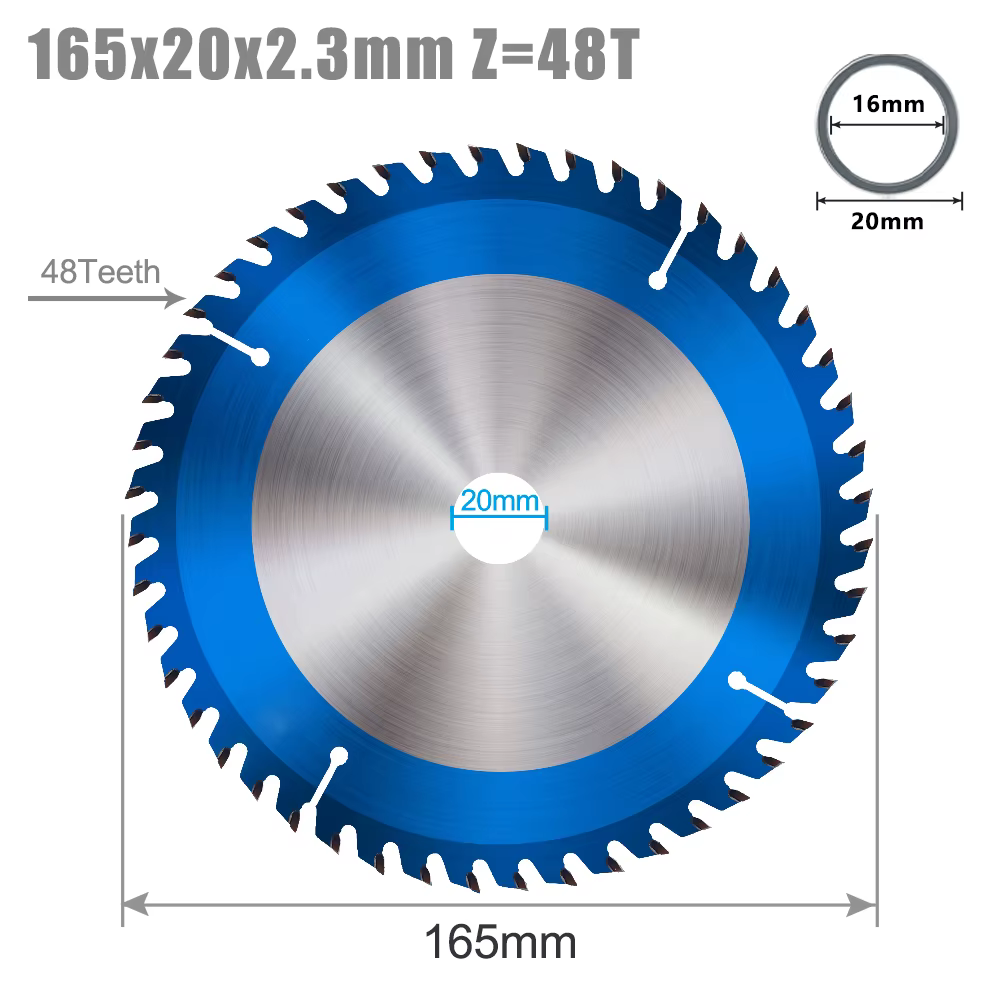 Lame de scie circulaire CMCP 165 mm, lame de scie en carbure TCT, disque de coupe pour bois, revêtem