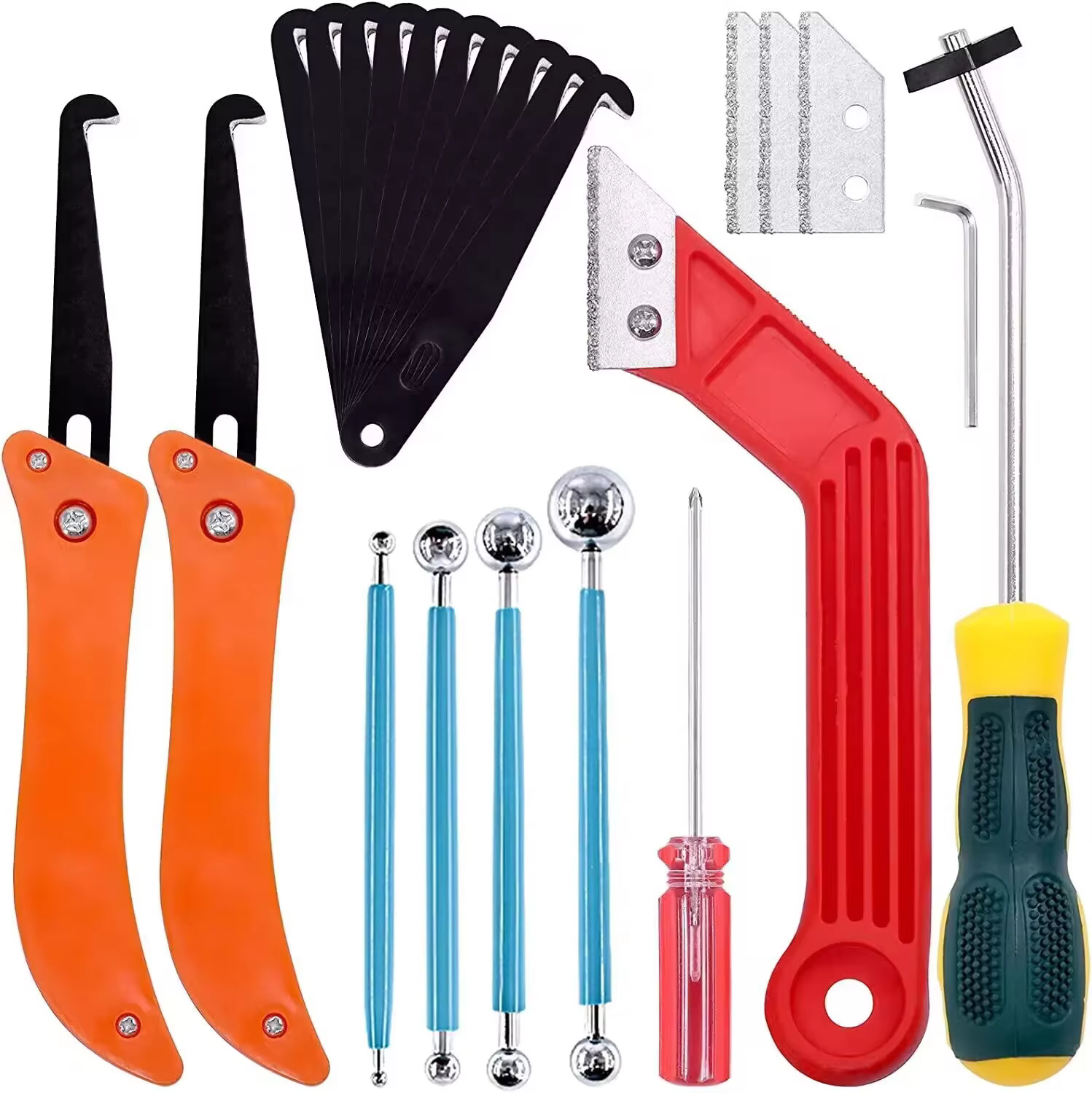 Kit de 22 outils de déjointage, comprenant une scie à joint, une brosse de nettoyage pour joints de 