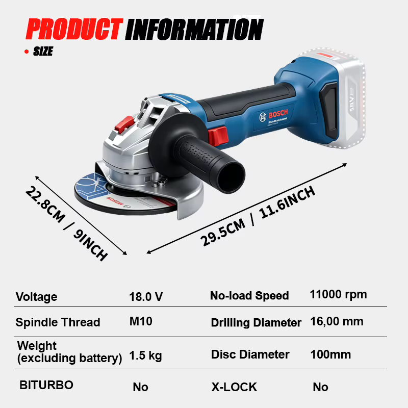 Meuleuse d'angle sans fil BOSCH GWS 18V-8, 18V, professionnelle, sans balais, interrupteur à glissiè