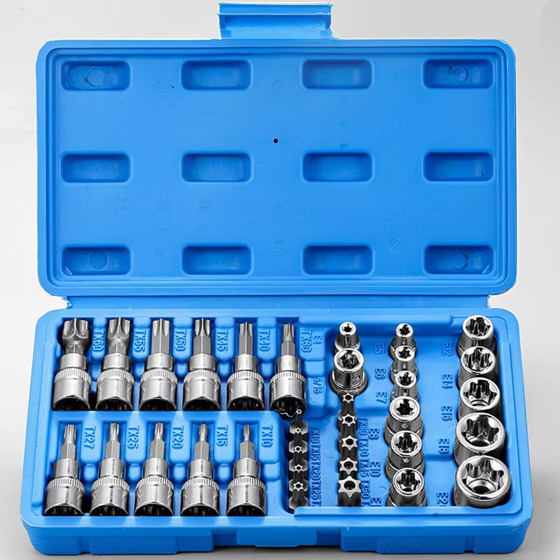 Jeu de douilles Torx professionnelles 34 pièces et douilles étoile e-torx 1/4 "3/8" 1/2 "entraînemen