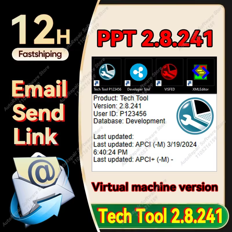 2025 Premium Tech Tool 2.8.241 PTT 2.8 VCADS véritable outil de développement VISFED 0.3.2 XMLEditor