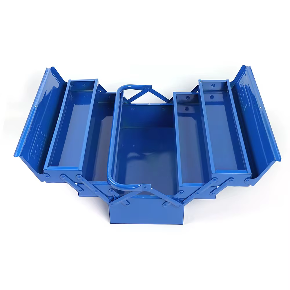 Grande boîte à outils en métal légère, boîte à outils en métal robuste, conception pliante multifonc