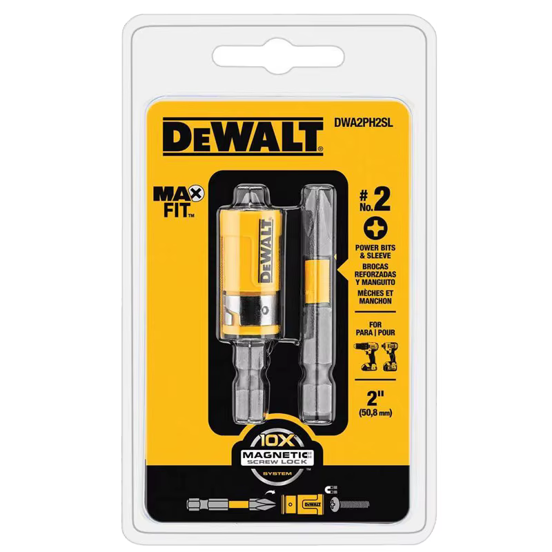 DEWALT Original DWA2PH2SL MAXFIT 2 ''PH2 pilote d'impact jeu de manchons d'embouts pivotant magnétiq