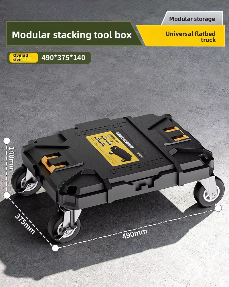 Ensemble de boîtes à outils empilables, grande capacité, avec poignée à roulettes, organisateur mult