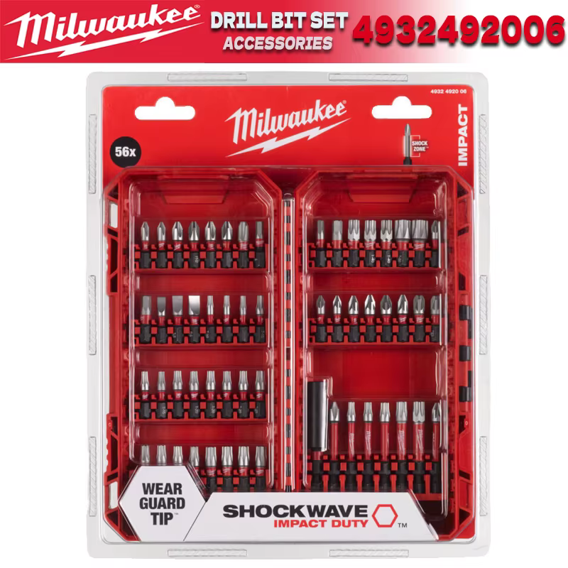 MILWAUKEE 4932492006 SHOCKWAVE jeu d'embouts à percussion 56 pièces embouts de pilote pour perceuse