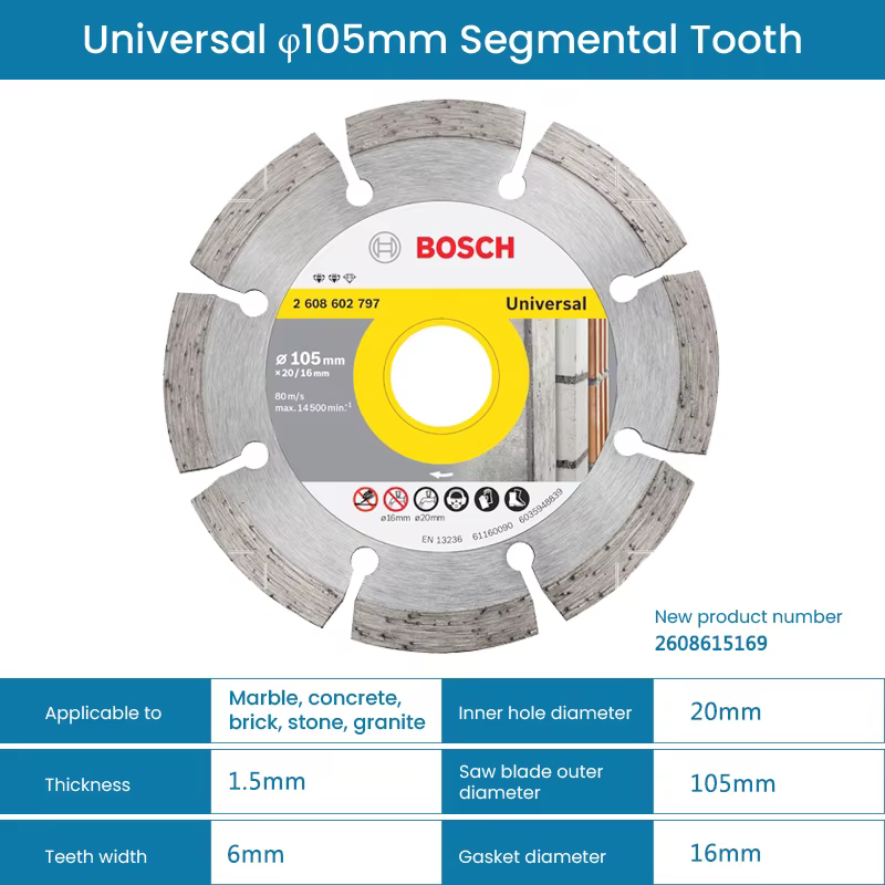 Bosch disques de coupe diamantés universels lames de scie circulaire pour marbre pour couper la pier