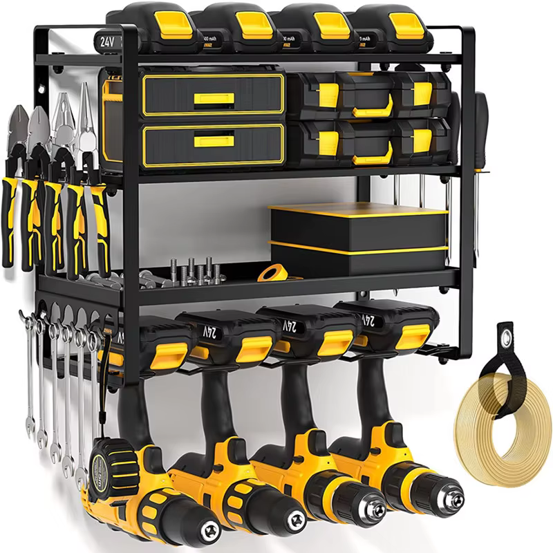 Organisateur d'outils électriques, support mural, étagère à outils en métal robuste, cintre de perce