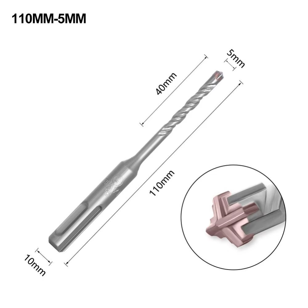 1 pièce Mèche de perçage SDS Plus pour béton 5/6/7/8/10/12mm 110mm 160mm, 4 fraises, pour marteau pe
