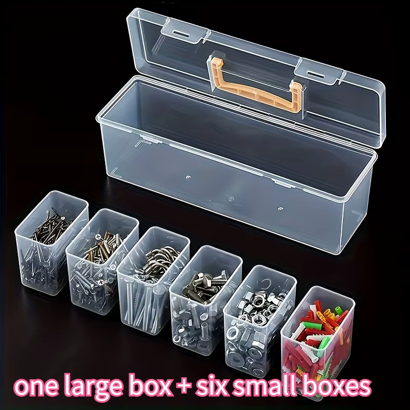 Ensemble d'organisateurs d'outils professionnels 7 pièces, rangement transparent pour composants ave