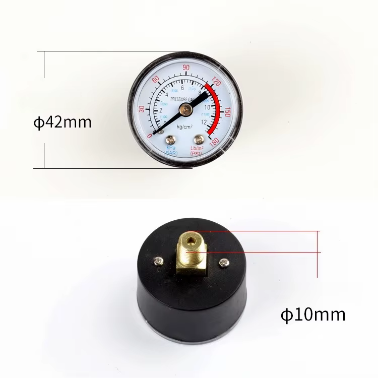 Manomètre professionnel en plastique ou en fer, outil de mesure Durable 0-12Bar 0-180PSI pour équipe