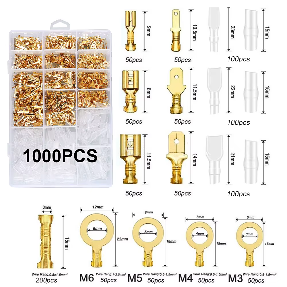 WOZO-Outils de sertissage de broche SN-48B 2.8mm, 4.8mm, 6.3mm, 0.5mm, pince à sertir 22-13AWG 2.5-m