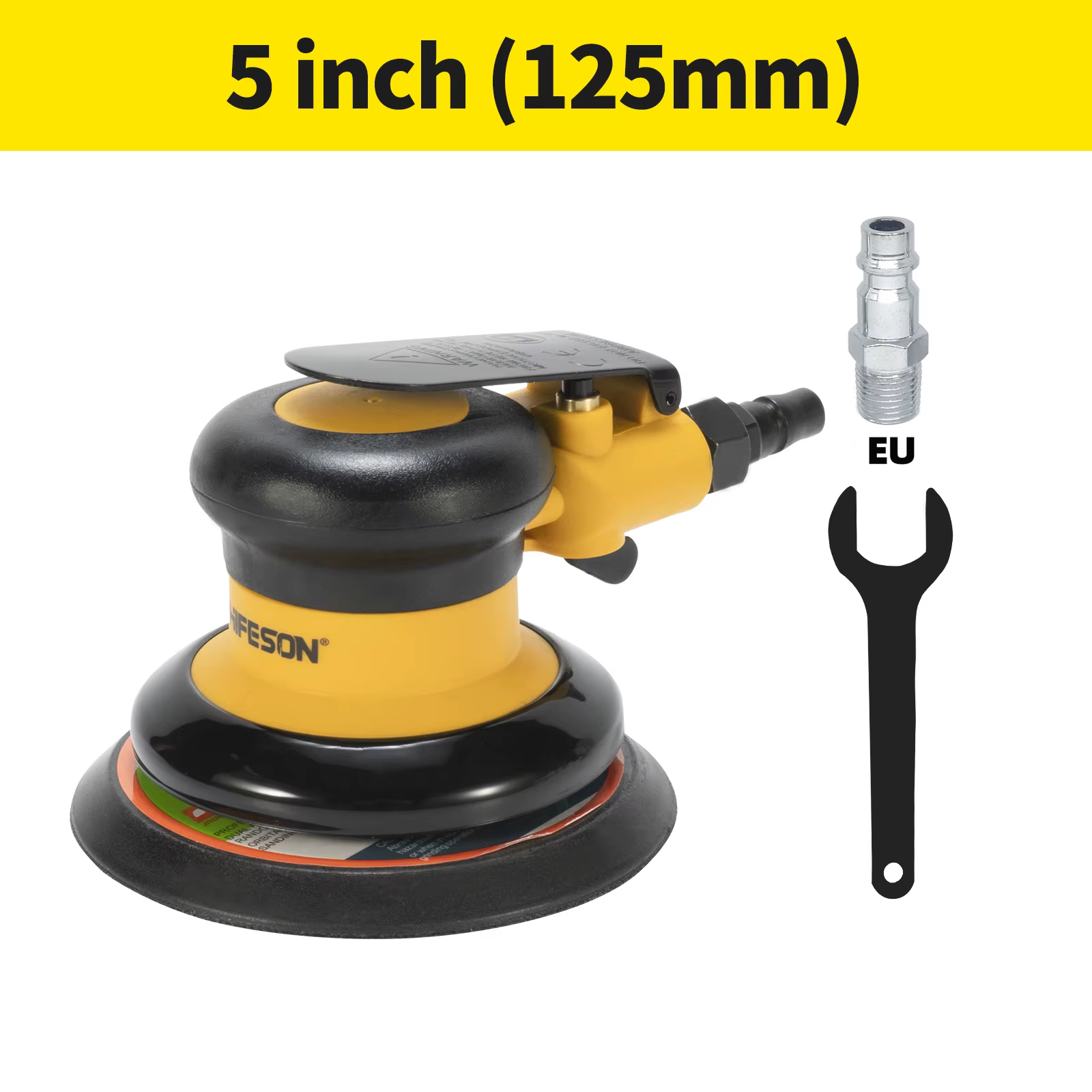 HIFESON ponceuse orbitale pneumatique meuleuse d'air, 125mm/150mm vide excentrique polissage/meuleus