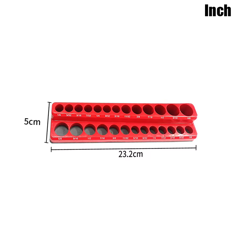 Support de rangement de douilles magnétiques rouges, Kit de support d'affichage de douilles en plast