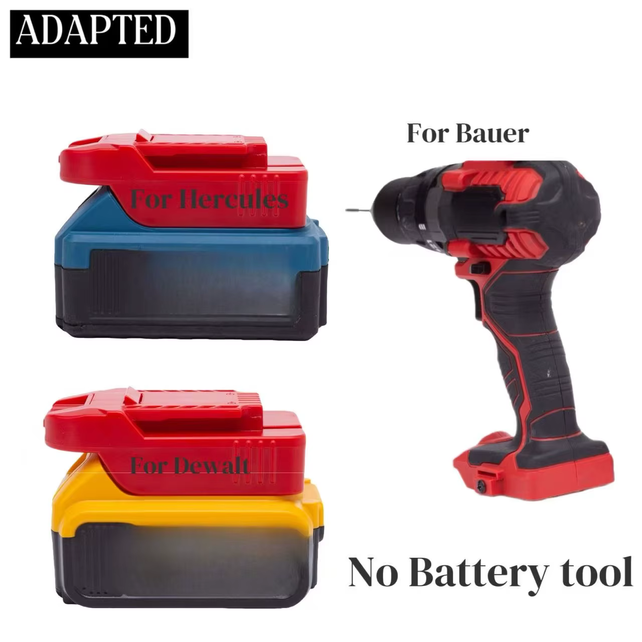 Adaptateur convertisseur pour Hercules pour batterie Li-Ion Dewalt 20V vers outil sans fil Bauer 20V