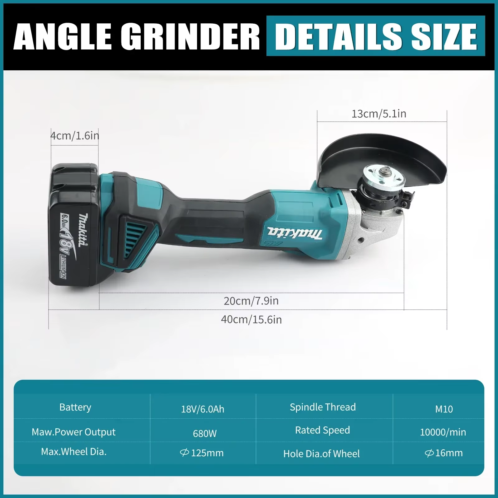 Nouveau Makita électrique DGA404 meuleuse d'angle sans brosse polissage Machine de découpe outil de 