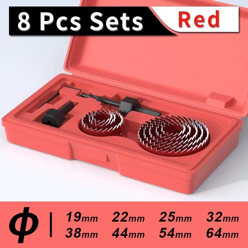 Kit de scie cloche rouge professionnelle-ensemble de forets à bois pour cloisons sèches, lumières en