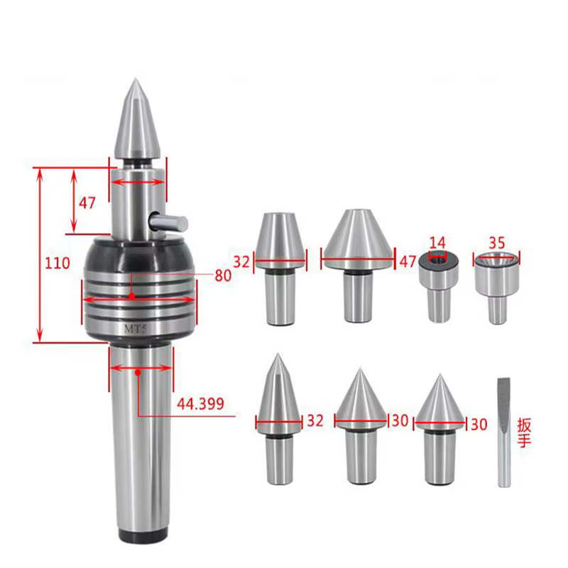 7 pièces MT2 machines-outils MT4 Center tournant à points multiples avec pointes interchangeables to