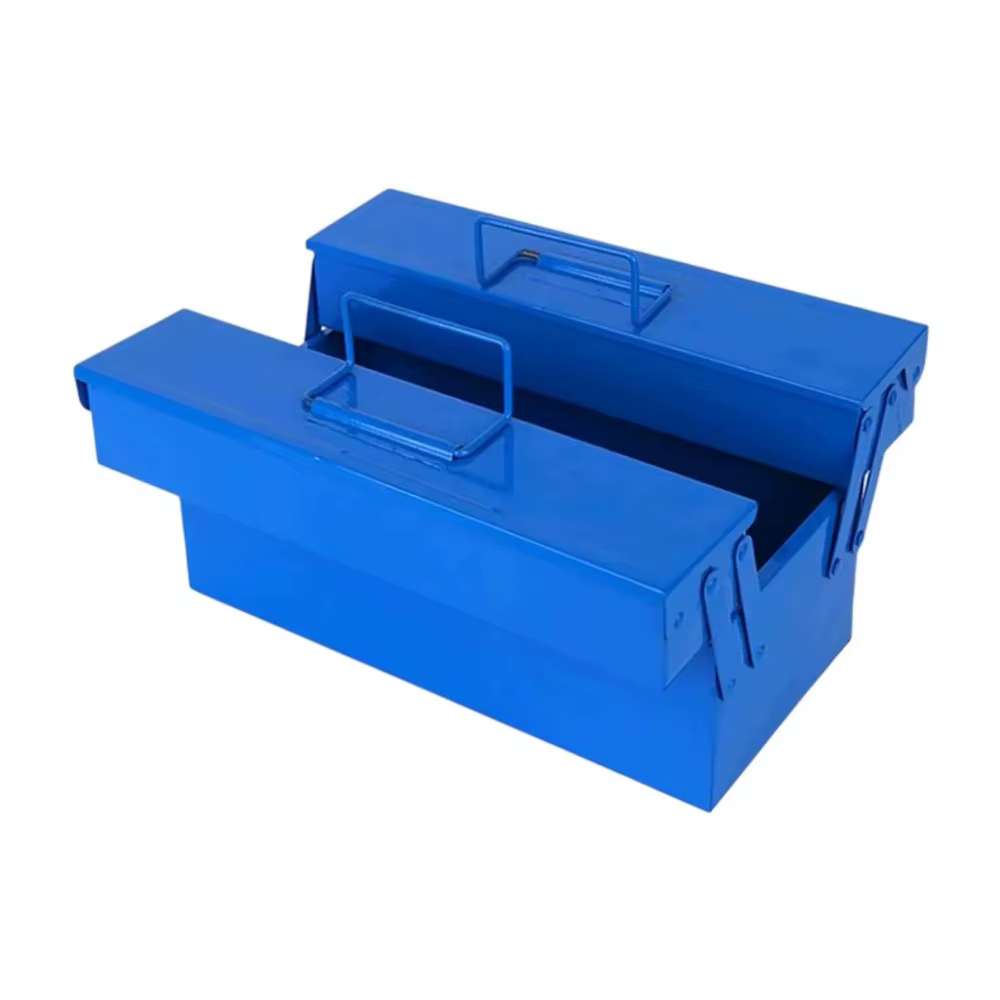 Boîte à outils métallique de grande capacité pour rangement embarqué, boîte à outils à 2 niveaux, mu