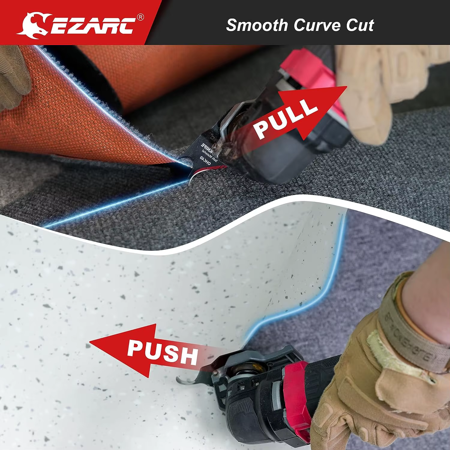 Lame de couteau oscillante multi-outils EZARC, 3 lames de scie multi-outils pour couper les matériau