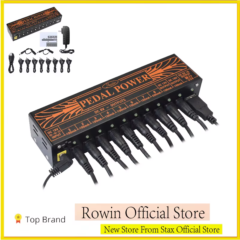 Rowin pédale alimentation mise à jour sortie multi-circuits alimentation pour pédale de guitare 10 v