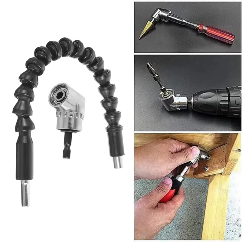 Adaptateur de perceuse à Angle droit de 105 degrés 1/4 pouces et Extension de foret Flexible pour to