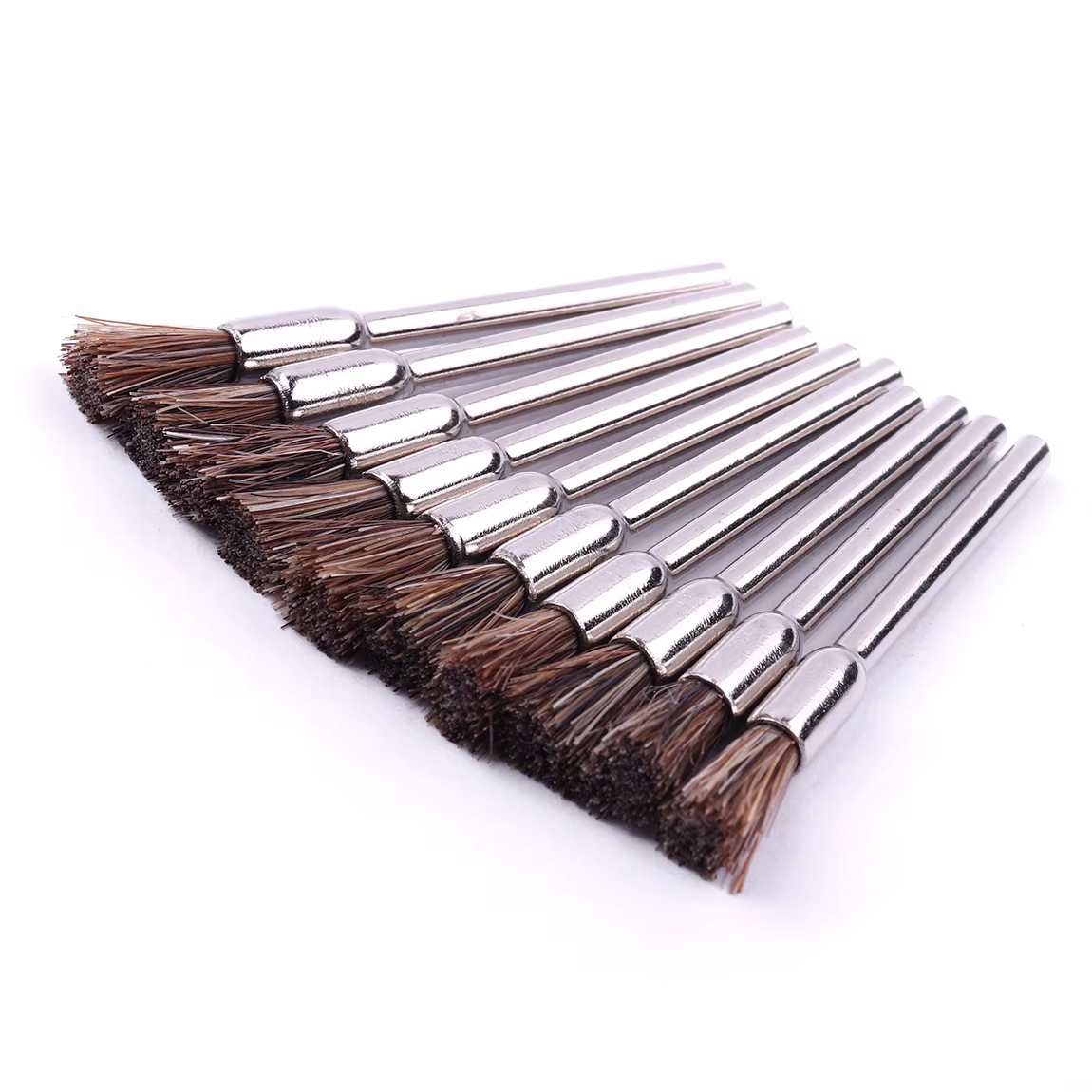 Jeu de brosses rotatives de polissage Dremel, 10 pièces, brosses à roue en laiton/acier/Nylon/crin d