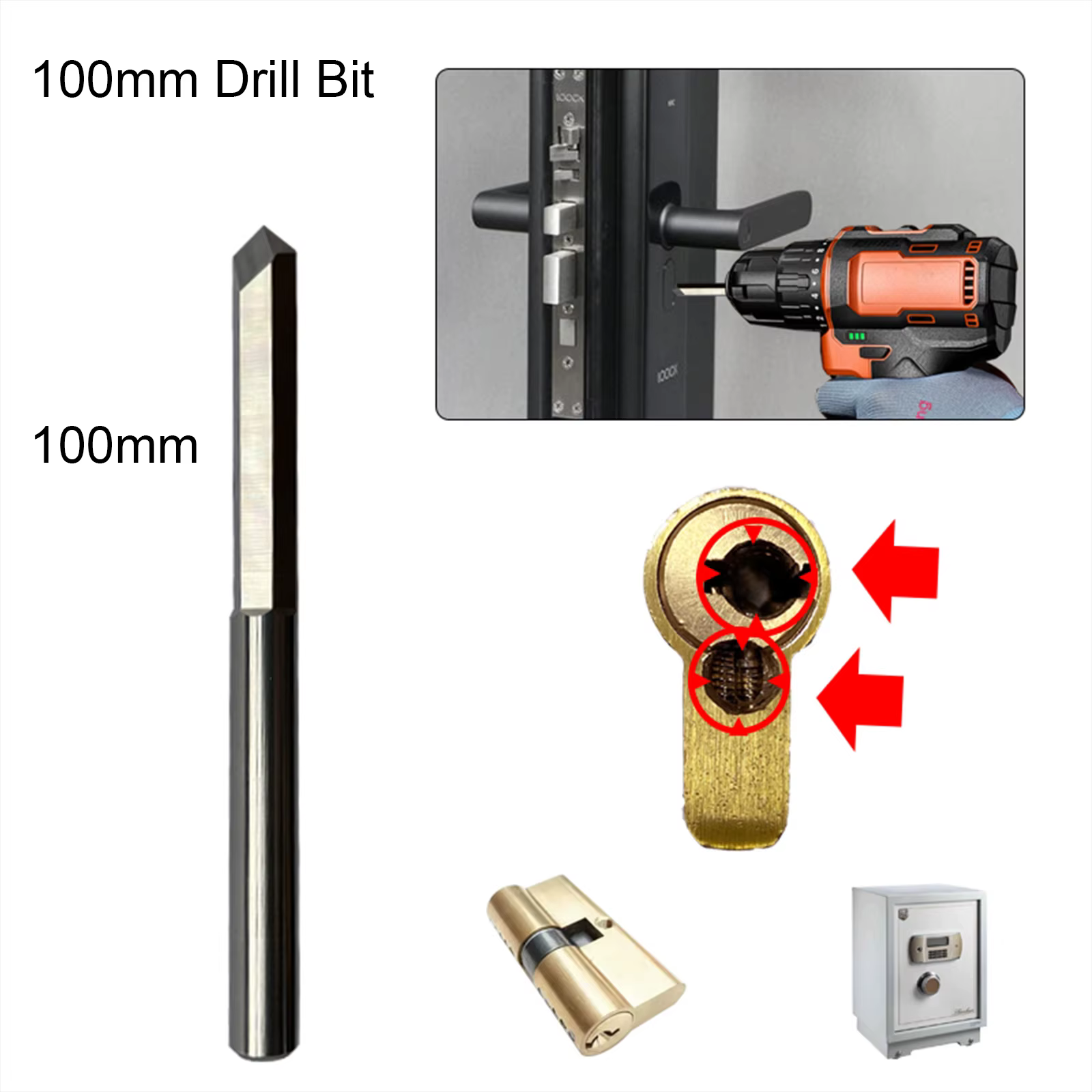 GODIAG – foret pour meuleuse longue de 100MM, D6x33x100, pour pistolet, alésage, utilisé pour les cy