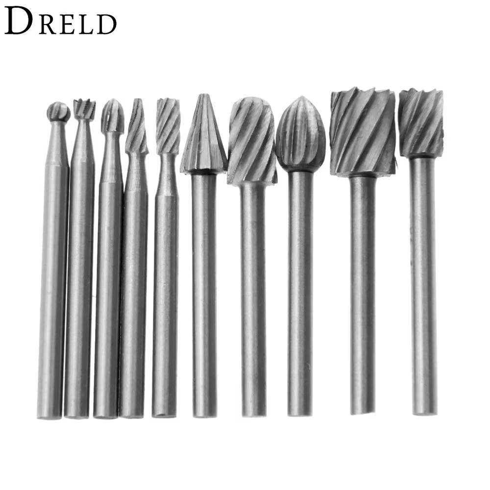 Jeu de forets de routeur de routage HSS 1/8, pour outils de fraises rotatives en carbure Dremel, boi