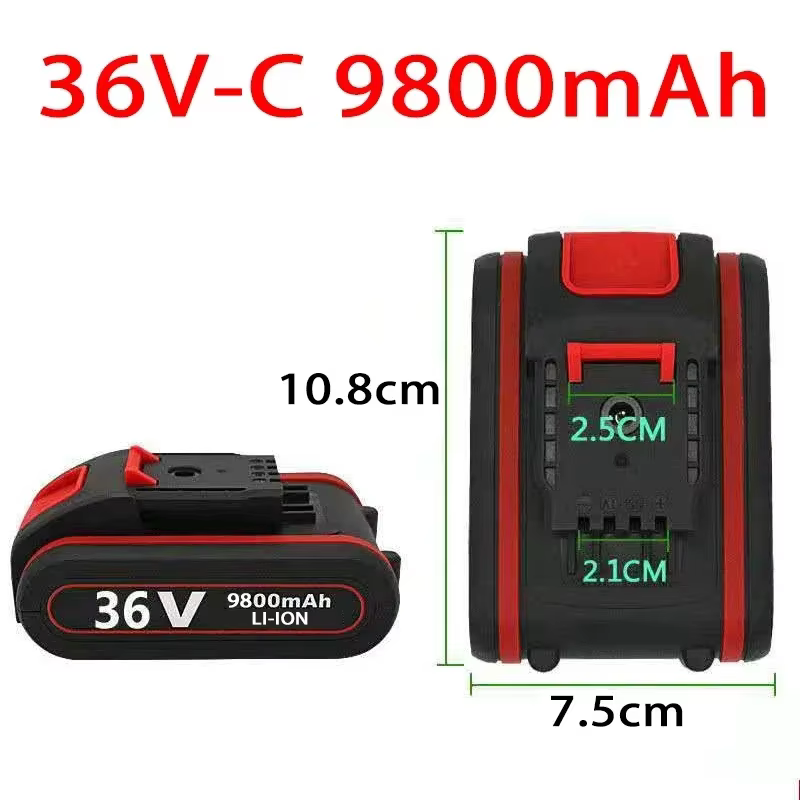 Nouveau 21V 36v batterie 9.8Ah perceuse électrique outil batterie au lithium rechargeable tournevis 