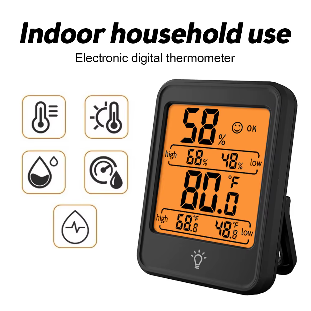 Thermomètre numérique LCD de grande taille, hygromètre électronique pour pièce intérieure, capteur d