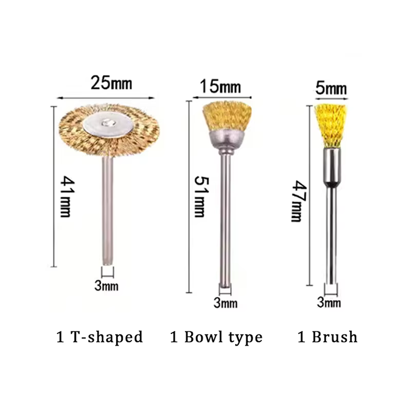 Ensemble de Mini brosses métalliques, brosse de nettoyage antirouille, roue de polissage pour meuleu