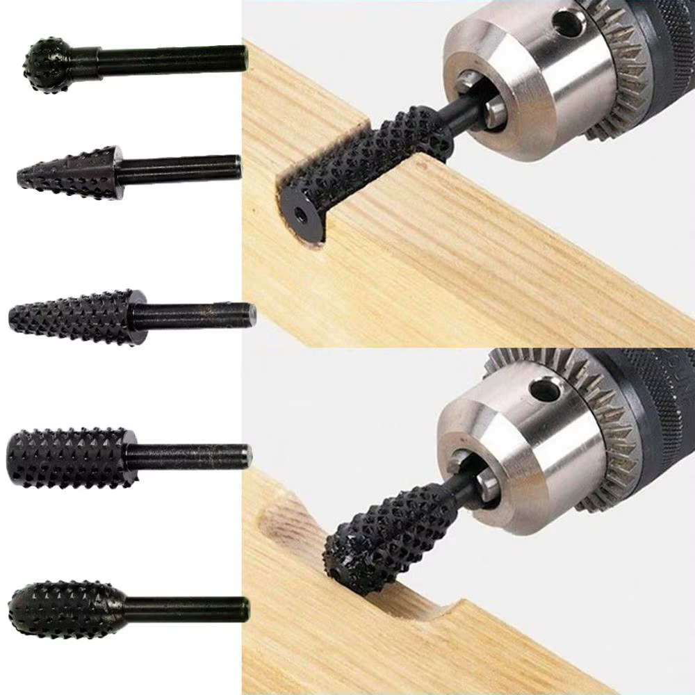 1/4 ''5 pièces jeu de forets outils de coupe pour couteau à bois outil de sculpture sur bois menuise