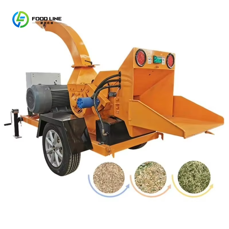 Broyeur de bois personnalisé à haut rendement, mobile, capacité 3T/h, multifonctionnel, moteur, pour