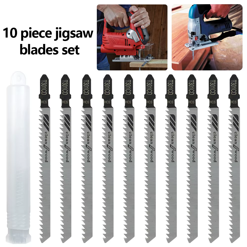 Jeu de lames de scie sauteuse T301CD, 10 pièces, tige en T, coupe rapide, plan de travail, coupe du