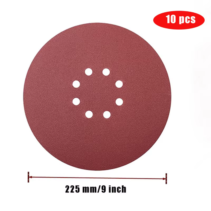 10/20/50 pièces 9 pouces 8 trous 225mm ponceuse murale papier de verre disque de meulage en métal ou