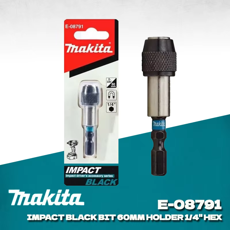 Makita E-08791 Porte-embout magnétique à percussion 60MM 1/4" avec manche hexagonal, adaptateur pour