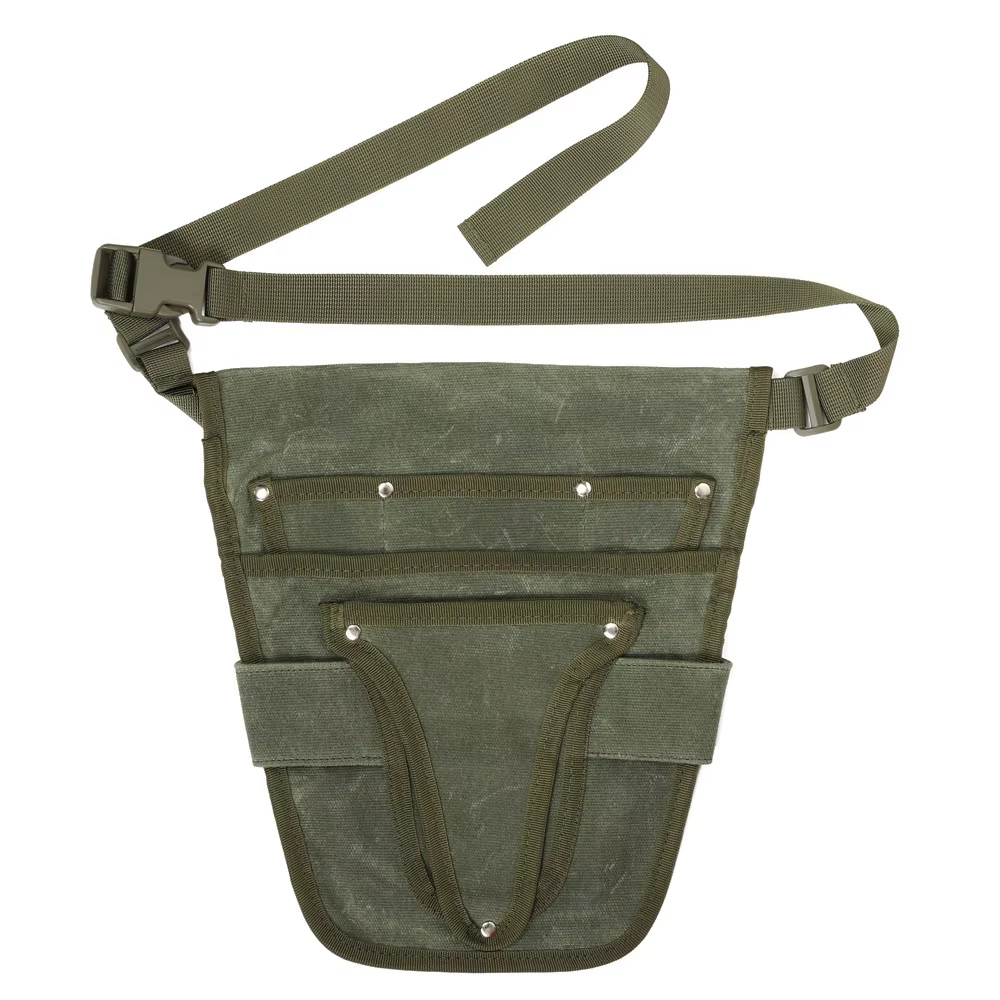 Sacoche de ceinture pour outils de jardin en toile, sac à outils avec plusieurs poches de rangement,