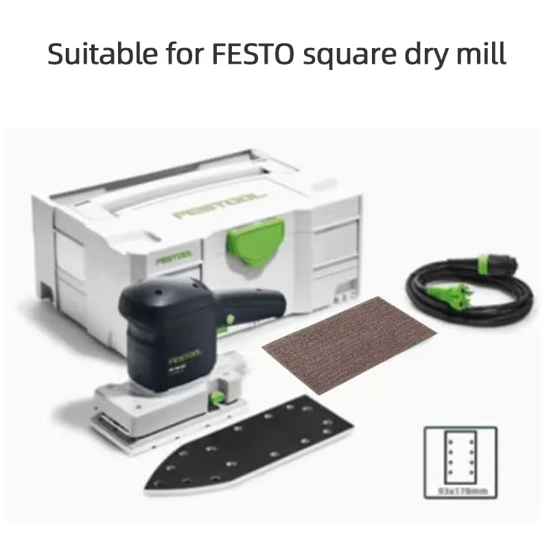 Papier de verre à mailles pour FESTOOL Mirka Etc ponceuse abrasif rectangulaire sec papier abrasif 9