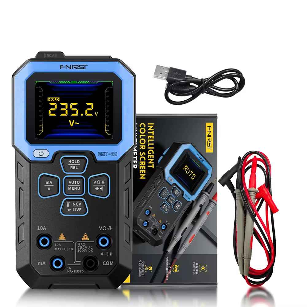 FNIRSI DMT-99 multimètre numérique 9999 points TRMS, plage automatique, résistance, capacité, Diode,