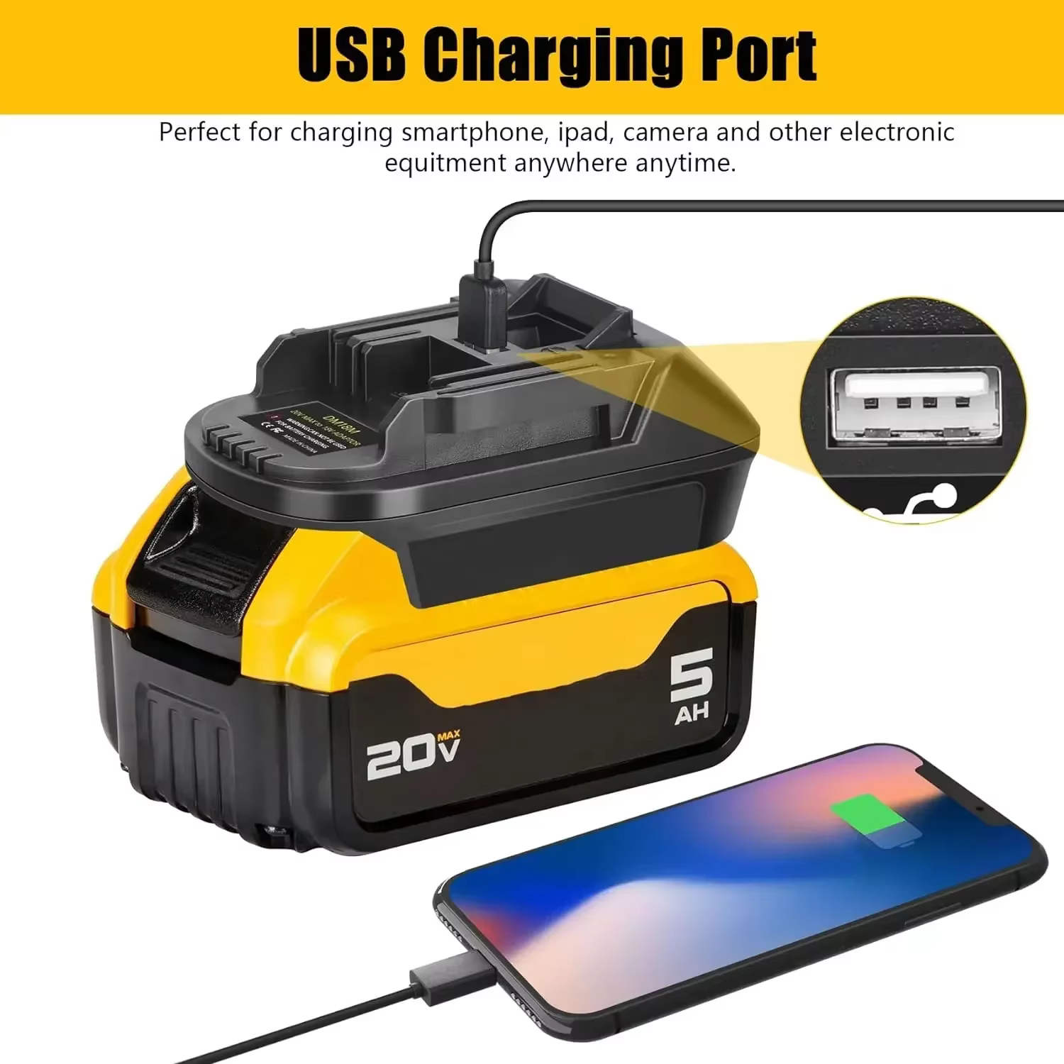 Adaptateur de convertisseur de batterie DM18M pour Milwaukee 18V pour batterie Li-ion Dewalt 20V, co