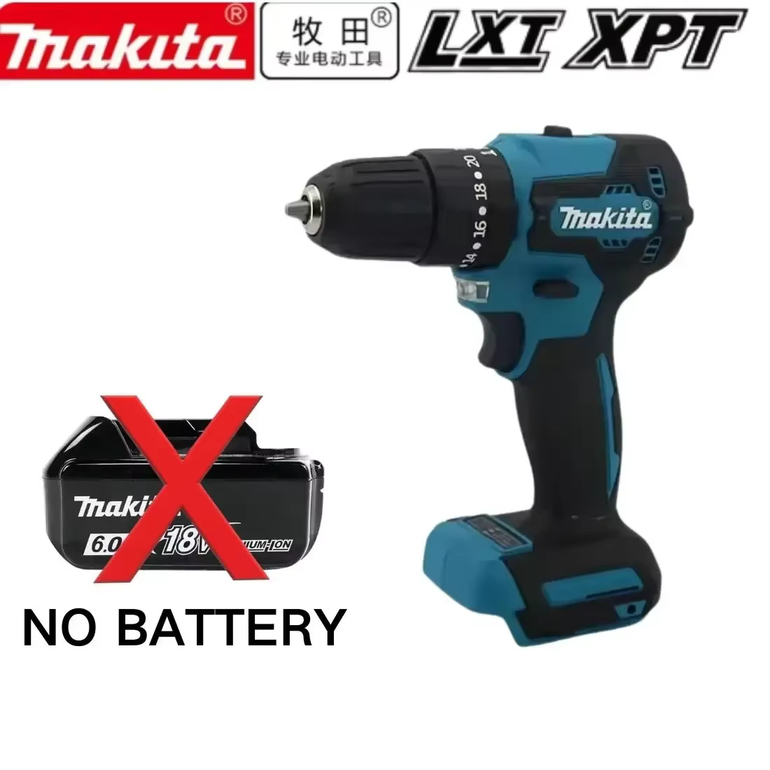 Makita DDF487 Perceuse-visseuse électrique sans balais au lithium, visseuse électromécanique, batter