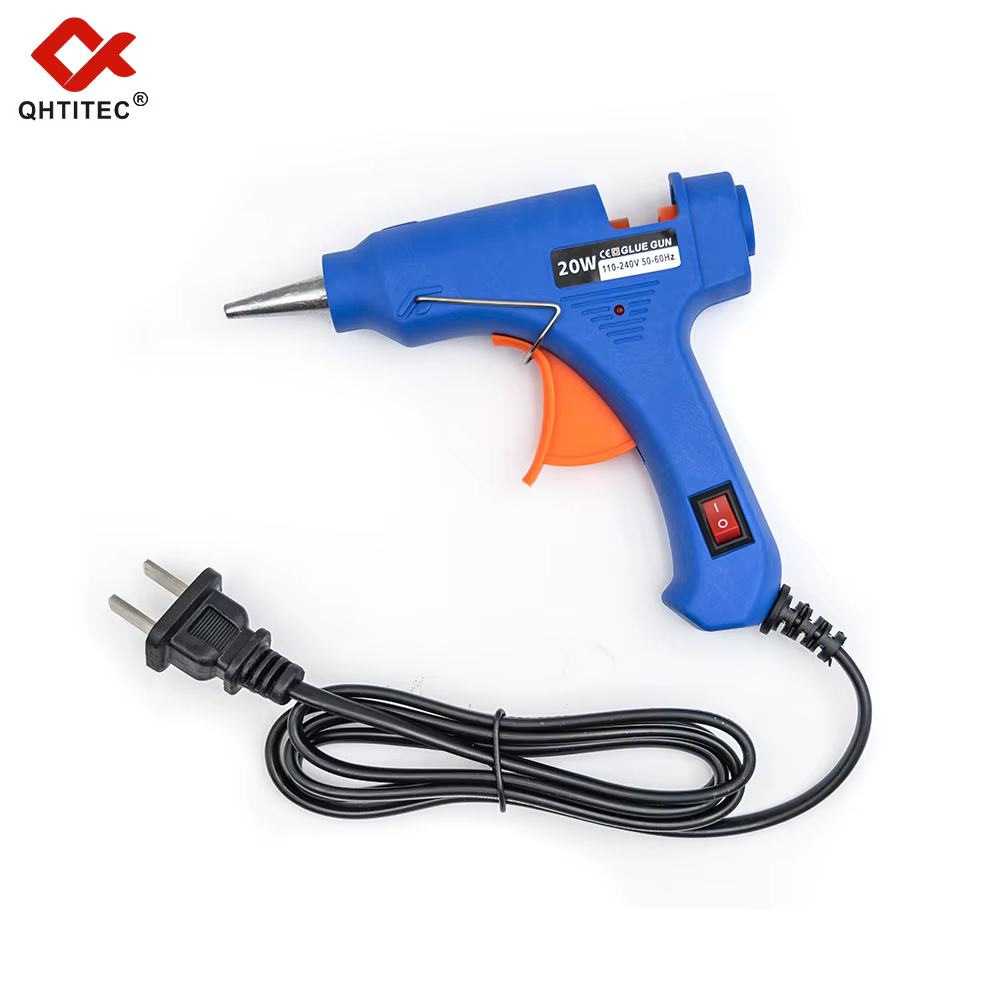 Pistolet à colle thermofusible 20W avec bâton de colle Transparent de 7MM, Mini pistolet électrique 