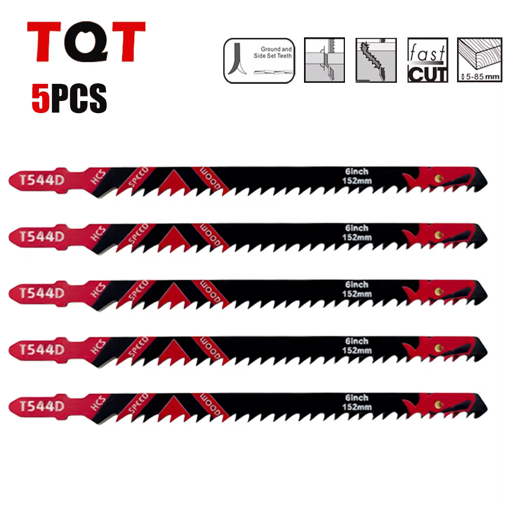 Lames de scie sauteuse à coupe rapide, paquet de 5/10/20 T544D, tige en T de 6 pouces pour le bois e